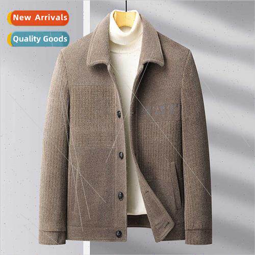 Winter men tweed jacket nd thickened short mink velvet jacke