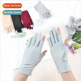 gloves dew two Women spandex sunscreen fingers elasti summer