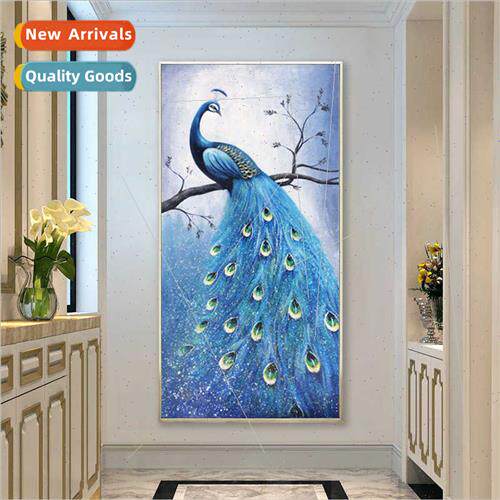 Diamond painting new DIY blue peacock full round diamonds in