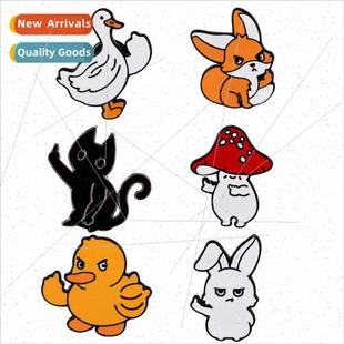 brooch yellow cat cute badge black animal rabb Cartoon duck