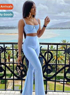 Bandage Set 2 Pieces Strap Sleeveless Bustiers And Long Bell