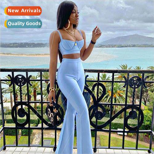 Bandage Set 2 Pieces Strap Sleeveless Bustiers And Long Bell