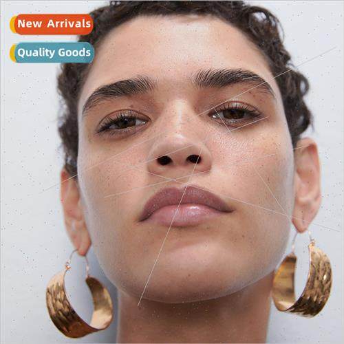 Cold wind metal circle earrings wide face retro tide  earrin