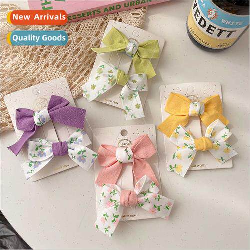 Korea floral children hair clips cute bow hairpin simple bab