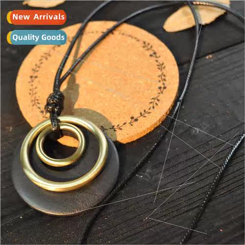 New mple Black Vintage Wax Rope Creative Wood Geometric Circ