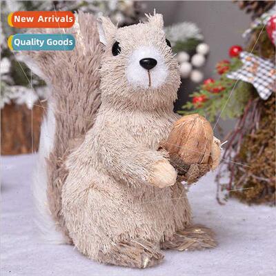 Christmas Decorations Natural Plant Squirrel Dolls Hotel Win