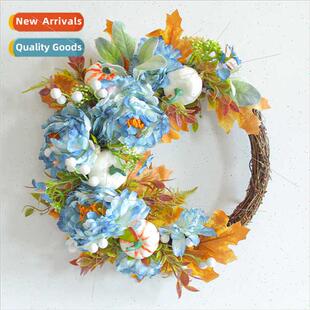 Harvest Festival Peony Pumpkin Wreath 2023 mulation Flowers