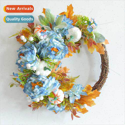 Harvest Festival Peony Pumpkin Wreath 2023 mulation Flowers