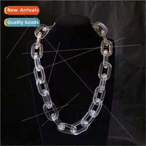 Handmade Clear Yaklat Cuban Chain ins Chunky Hiphop Collarbo