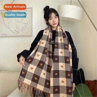 plaid imation female new scarf love hobo Korean cashmere