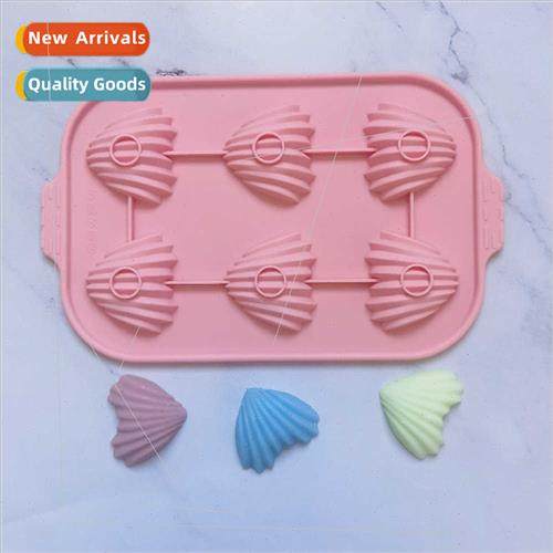 6 heart-shaped shells 75 silicone mold cake ice cream puddin