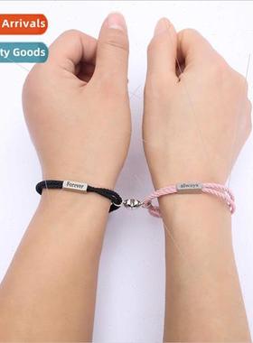 2023 Europe new mple love magnet stainless steel engraved co