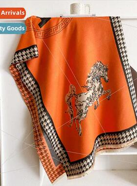 Faux cashmere scarf women autumn winter senior sense Korean