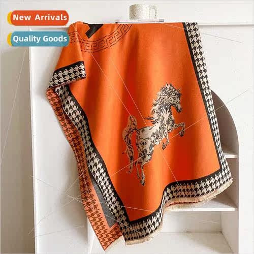 Faux cashmere scarf women autumn winter senior sense Korean