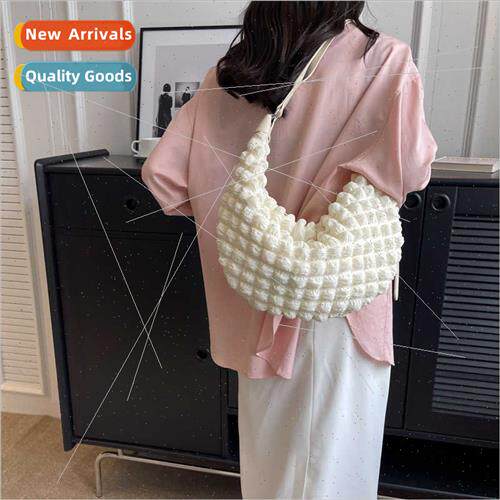 new Women Bag Sweet Pleated Lattice Hundred Clouds Bag Fashi