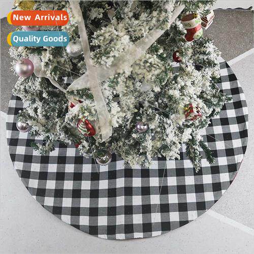 2020120cm Black Whe Check Christmas Tree Skirt Christmas Hot