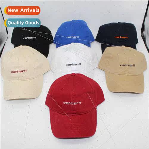 Workwear soft top letters embroidered duck tongue cap men wo