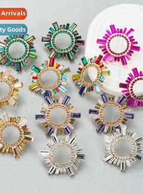 Europe super flash alloy inlaid glass diamond rhinestone sun