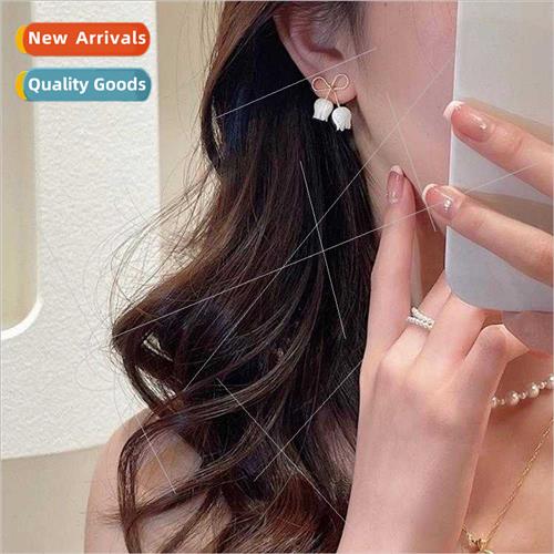 Bow tulip earrings niche earrings female 2022 new tide summe