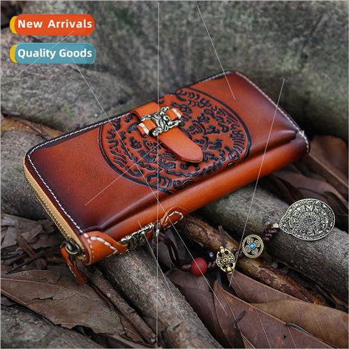 Leather Handmade Long Money Clip Men Clutch ne Palace Wallet