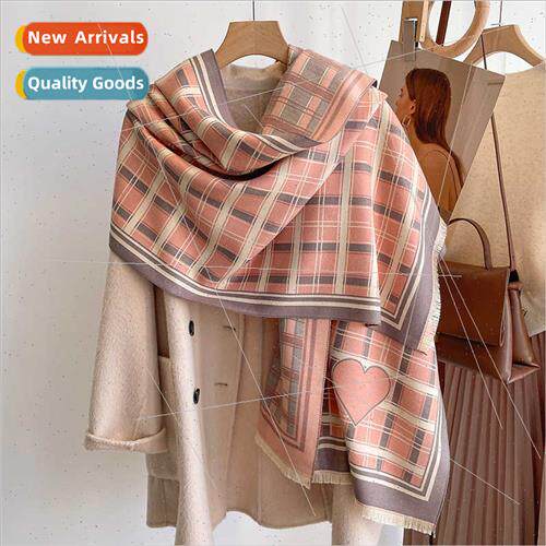 Korean  love cashmere scarf female winter thickened double-s