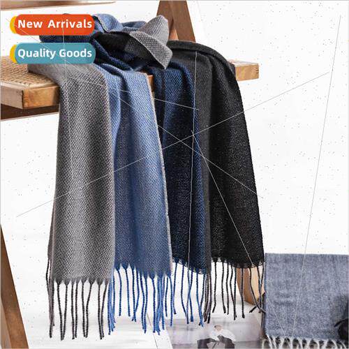 Checkered color blocking men imation cashmere scarf winter f