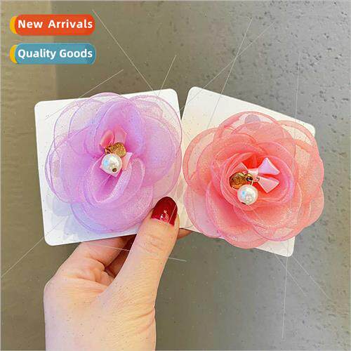 Flower headdress children princess hair clips pearl baby hai