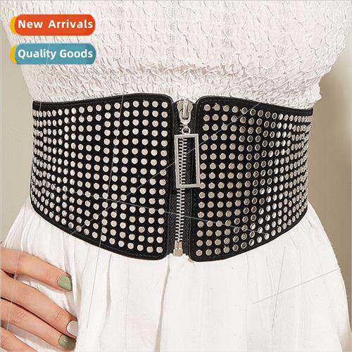 Europe retro waist seal female hundreds coat decorative gird