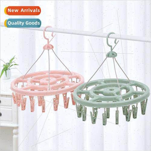 WindproHanging Clothes Rack Multi-functional Round Sock Clip