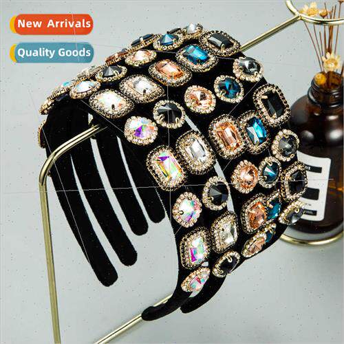 ins Korean Korean retro baroque fine edge black velvet hair