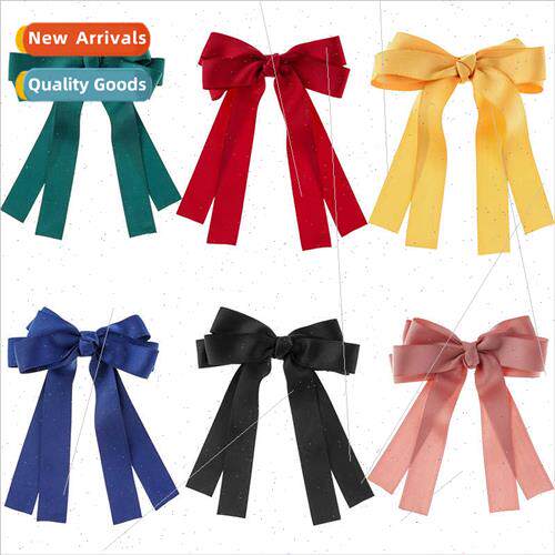 New long ribbon double bow hair clips top clip sweet fairy h