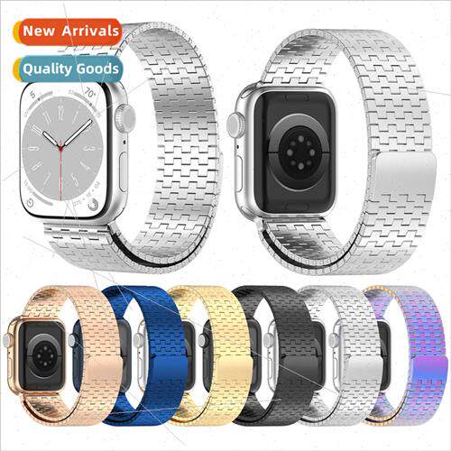 适用Apple适用Apple Watch Magnetic Steel Strap Metal WristbWa