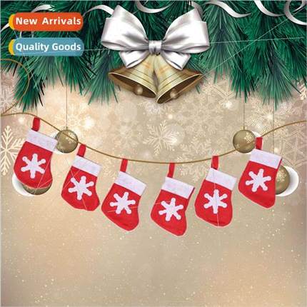 2023 New red Christmas stocking pull flag hanging decoration
