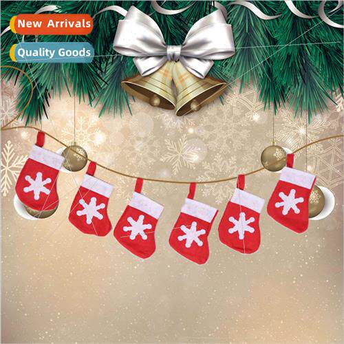 2023 New red Christmas stocking pull flag hanging decoration