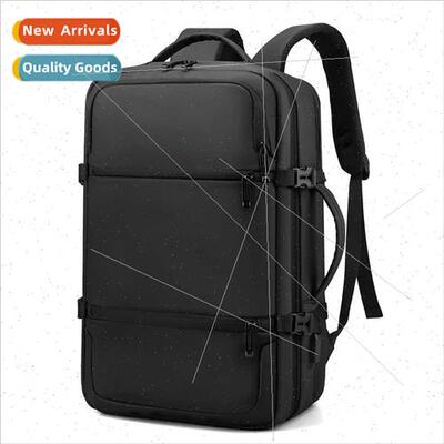 Leather film shoulder bag men USB charging backpack business