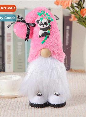Faceless Old Man Standing Figure Ornament Cute Panda Gnome D