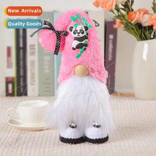 Faceless Old Man Standing Figure Ornament Cute Panda Gnome D