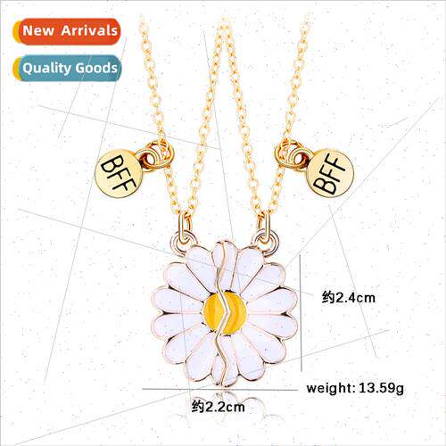 Cute Magnetic Daisy Necklace BFF  Friends Simple Botanical F