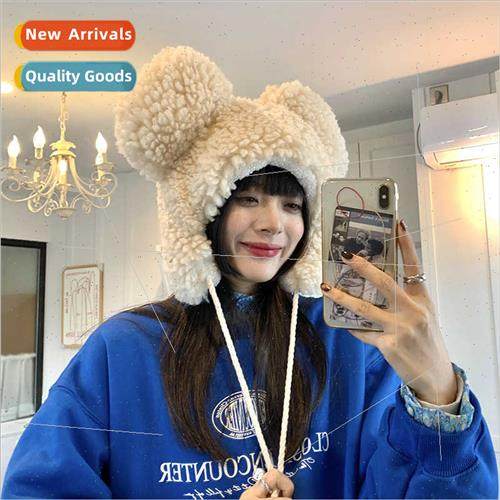 Winter cold warm bear ears ear protection Thunderbolt hat fe