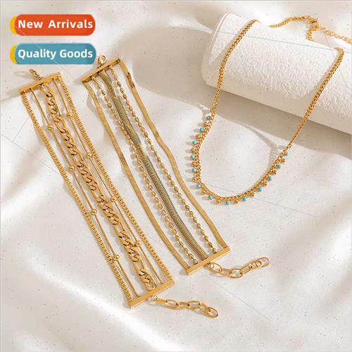 Korea personalized niche geometric oil drop bead necklace ta