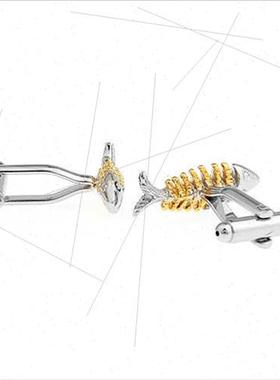 Animal Series Gold Fishbone Shape French Shirt Cufflinks Cuf