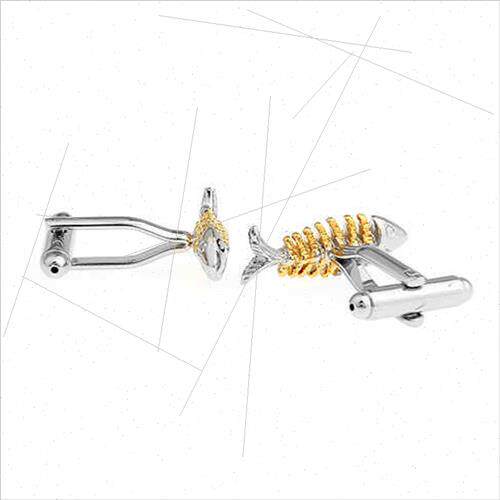 Animal Series Gold Fishbone Shape French Shirt Cufflinks Cuf