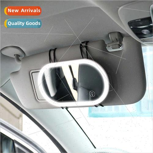 Car cosmetic mirror car wh lights induction dimming macaron