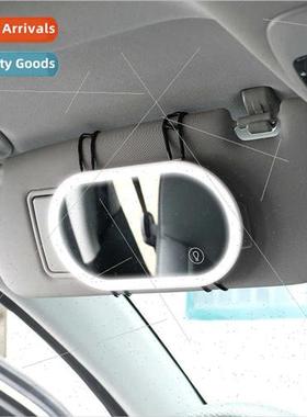 Car cosmetic mirror car wh lights induction dimming macaron