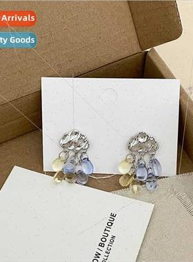 Flower traces clouds drop tassel earrings female 2022 new ti