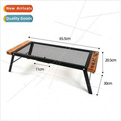 Outdoor anti-scald wood edge barbecue table picnic barbecue