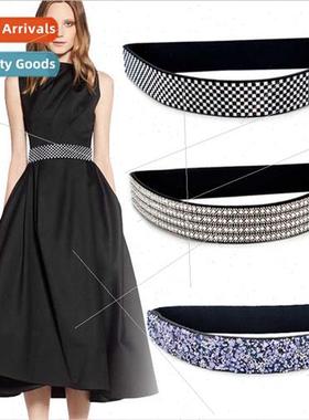 Korea fashion bling handmade rhinestone inlaid elastic elast