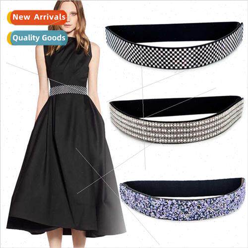Korea fashion bling handmade rhinestone inlaid elastic elast