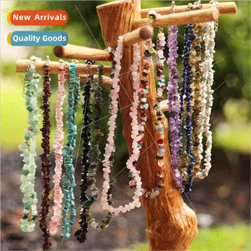 Spring Summer seaside beach wind crushed stone crystal neckl