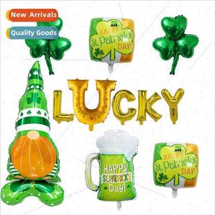 IrelSt Patrick Day Decoration Supplies Shamrock Aluminium Ba